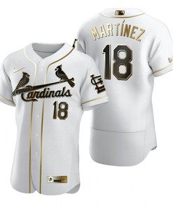 St. Louis Cardinals #18 Carlos Martinez Mlb Golden Brandedition White Jersey Gift For Cardinals Fans