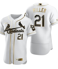St. Louis Cardinals #21 Andrew Miller Mlb Golden Brandedition White Jersey Gift For Cardinals Fans