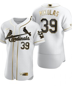 St. Louis Cardinals #39 Miles Mikolas Mlb Golden Brandedition White Jersey Gift For Cardinals Fans