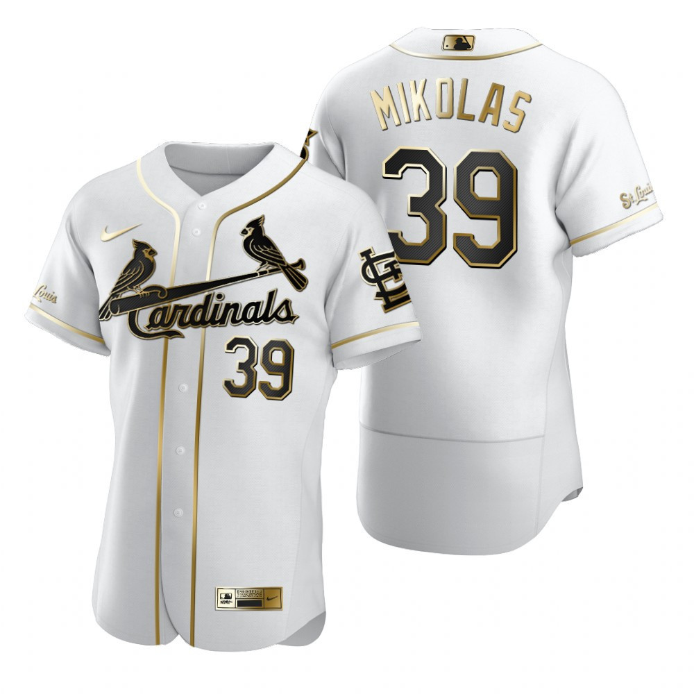St. Louis Cardinals #39 Miles Mikolas Mlb Golden Brandedition White Jersey Gift For Cardinals Fans