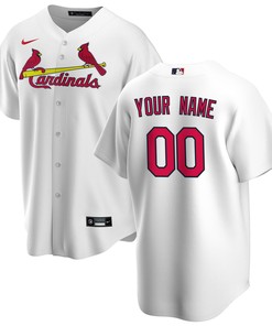 St. Louis Cardinals Home Replica Custom Jersey - White Custom Jerseys Mlb
