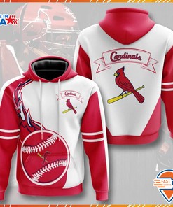 St. Louis Cardinals Hoodies Flame Balls Premium Hoodie 3D All Over Printed S-5Xl