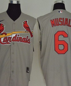 St Louis Cardinals Stan Musial #6 2020 Mlb Grey Jersey