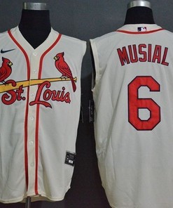 St Louis Cardinals Stan Musial #6 2020 Mlb White Jersey