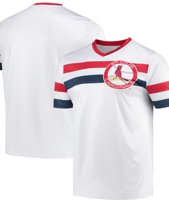 St. Louis Cardinals Stitches Cooperstown Collection V-neck Jersey - White Mlb