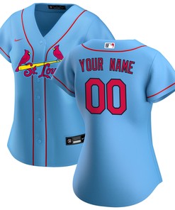 St Louis Cardinals Womens Alternate Replica Custom Jersey Blue Custom Jerseys Mlb