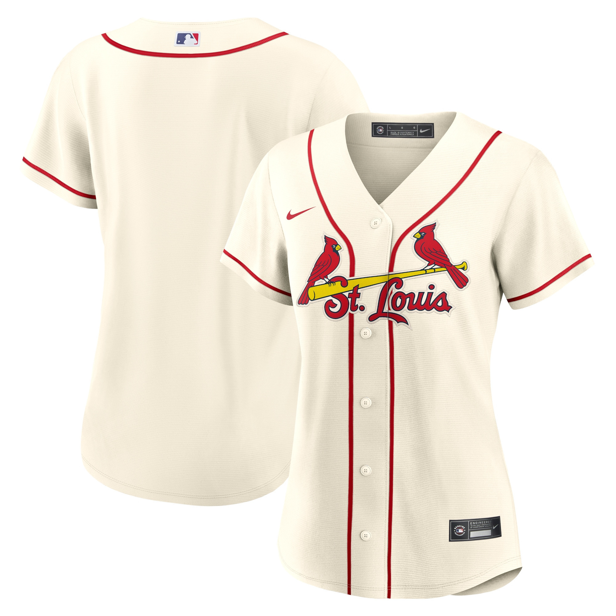 St. Louis Cardinals Womens Alternate Replica Team Jersey - Cream Mlb