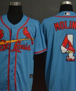St Louis Cardinals Yadier Molina #4 2020 Mlb Blue Jersey
