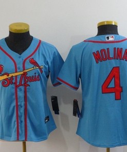 St Louis Cardinals Yadier Molina #4 2020 Mlb Blue Womens Jersey