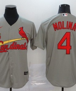 St Louis Cardinals Yadier Molina #4 2020 Mlb Grey Jersey