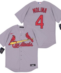 St Louis Cardinals Yadier Molina #4 2020 Mlb Light Grey Jersey
