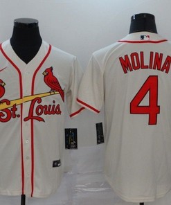 St Louis Cardinals Yadier Molina #4 2020 Mlb White Jersey A1