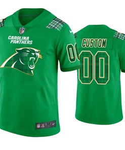 St. Patricks Day Carolina Panthers Custom Jersey Kelly Green - Mens