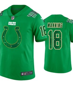 St. Patricks Day Indianapolis Colts #18 Peyton Manning Jersey Kelly Green - Men