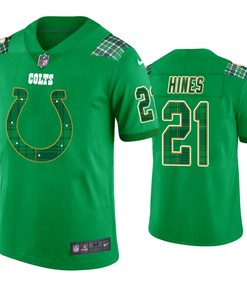 St. Patricks Day Indianapolis Colts #21 Nyheim Hines Jersey Kelly Green - Men
