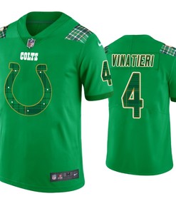 St. Patricks Day Indianapolis Colts #4 Adam Vinatieri Jersey Kelly Green - Men