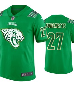 St. Patricks Day Jacksonville Jaguars #27 Leonard Fournette Jersey Kelly Green - Men