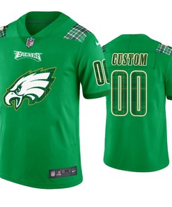 St. Patricks Day Philadelphia Eagles Custom Jersey Kelly Green - Mens