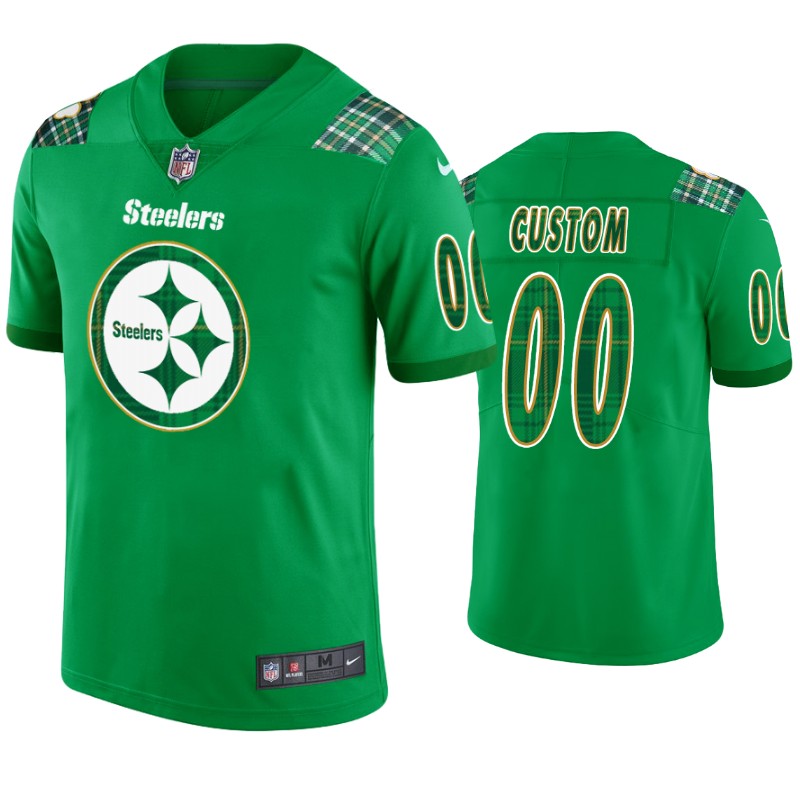 St. Patricks Day Pittsburgh Steelers Custom Jersey Kelly Green - Mens ...