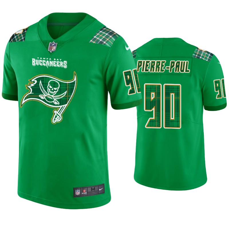 St. Patricks Day Tampa Bay Buccaneers #90 Jason Pierre-paul Jersey Kelly Green - Men