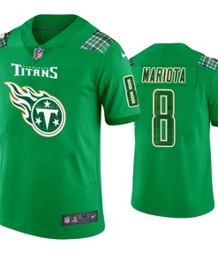 St. Patricks Day Tennessee Titans #8 Marcus Mariota Jersey Kelly Green - Men