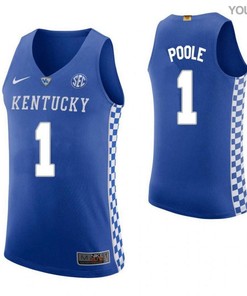 Stacey Poole 1 Kentucky Wildcats Elite Basketball Home Youth Jersey - Blue