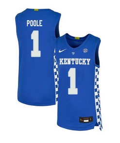 Stacey Poole 1 Kentucky Wildcats Elite Basketball Men Jersey - Royal Blue