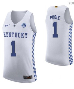 Stacey Poole 1 Kentucky Wildcats Elite Basketball Road Youth Jersey - White