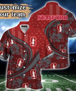 Stanford Cardinal NCAA US Flag Flower Hawaii Shirt For Fans