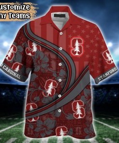 Stanford Cardinal NCAA US Flag Flower Hawaii Shirt For Fans