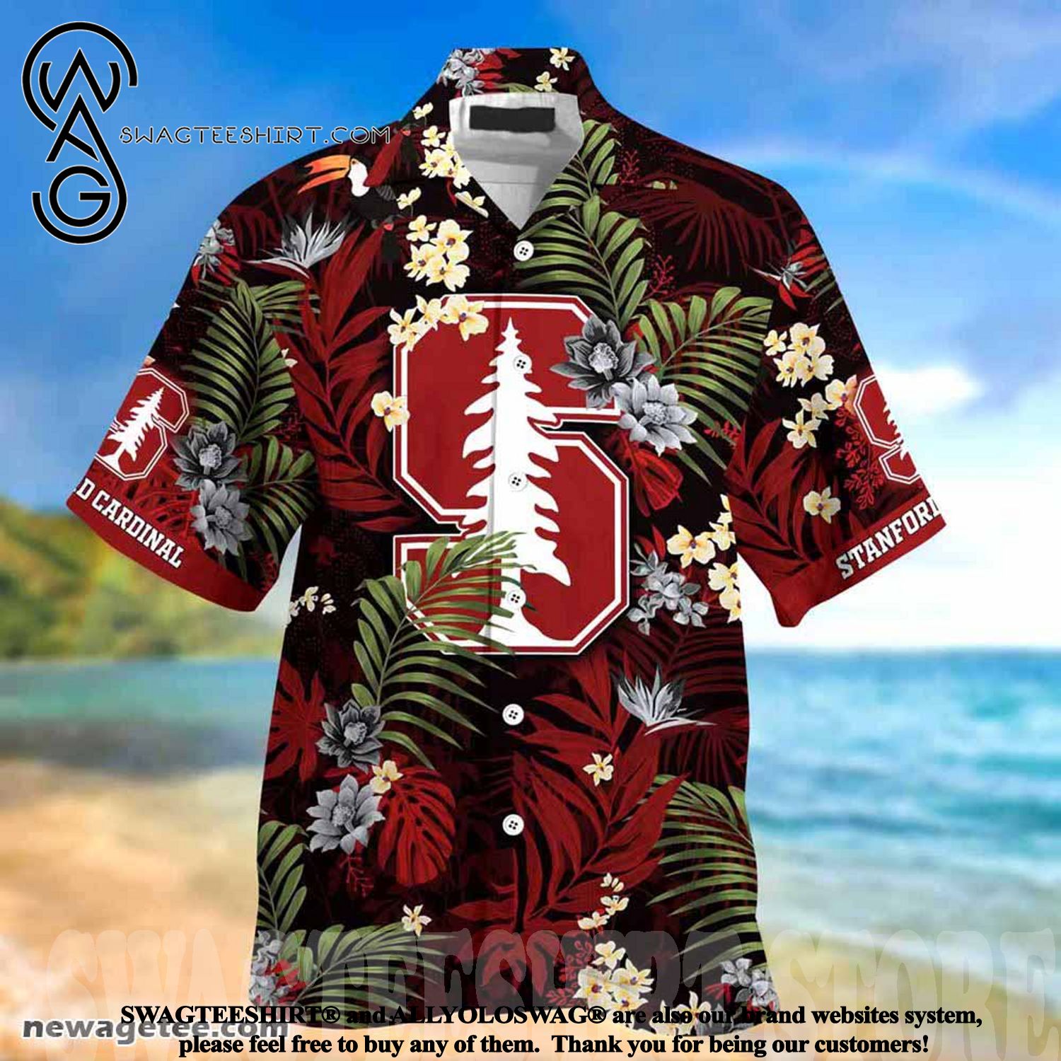 Stanford Cardinal This Flag Offends You Summer Beach Hawaiian Shirt