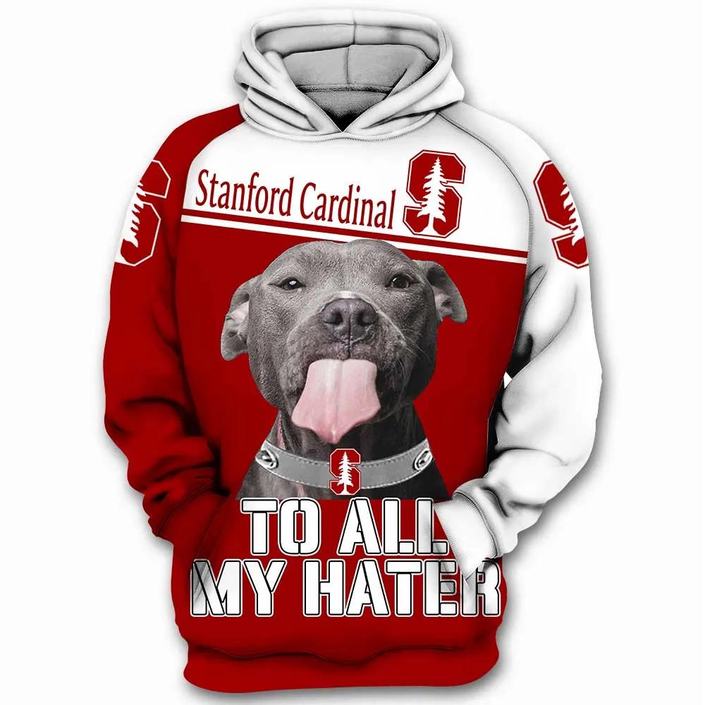 Stanford Cardinal To All My Haters Pitbull 3D Hoodie Stanford Cardinal Fan Gift Ideas