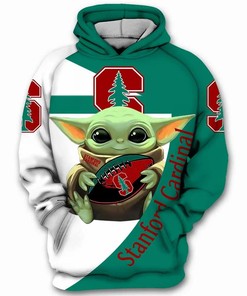 Stanford Cardinal With Yoda Baby Yoda Star Wars 3D Hoodie Cool Stanford Cardinal Gifts
