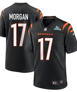 Stanley Morgan 17 Cincinnati Bengals Super Bowl LVII Champions Men Game Jersey - Black