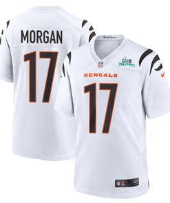 Stanley Morgan 17 Cincinnati Bengals Super Bowl LVII Champions Men Game Jersey - White