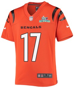 Stanley Morgan 17 Cincinnati Bengals Super Bowl LVII Champions Youth Alternate Game Jersey - Black