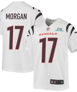 Stanley Morgan 17 Cincinnati Bengals Super Bowl LVII Champions Youth Game Jersey - White