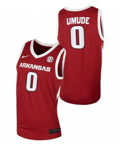 Stanley Umude 0 Red Arkansas Razorbacks 2022 College Basketball Jersey