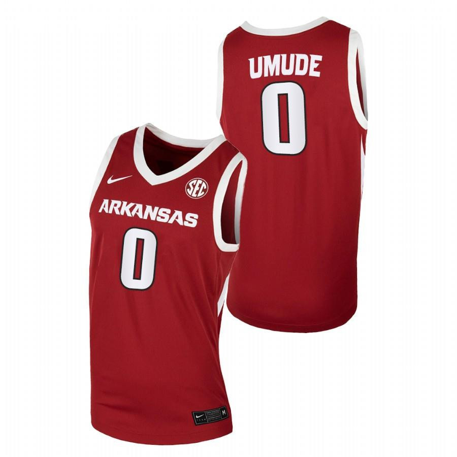 Stanley Umude 0 Red Arkansas Razorbacks 2022 College Basketball Jersey