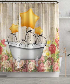 Star Balloon Waterproof Shower Curtain for Bathroom | Home Decor