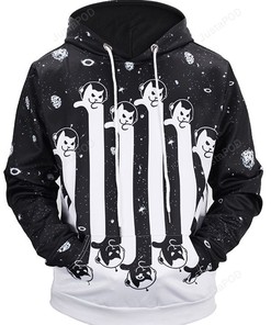 Star Bar Cat Pigeon 3D Hoodie Zip Hoodie