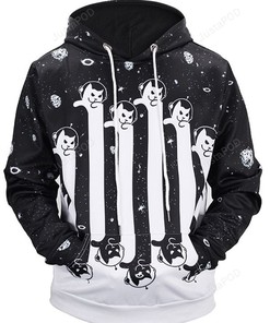 Star Bar Cat Pigeon 3D Hoodie Zip Hoodie