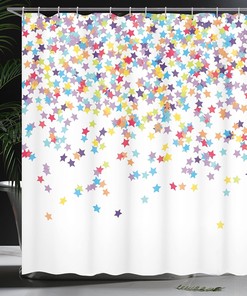 Star Shower Curtain, Party Items Celebration Theme Bathroom Curtain