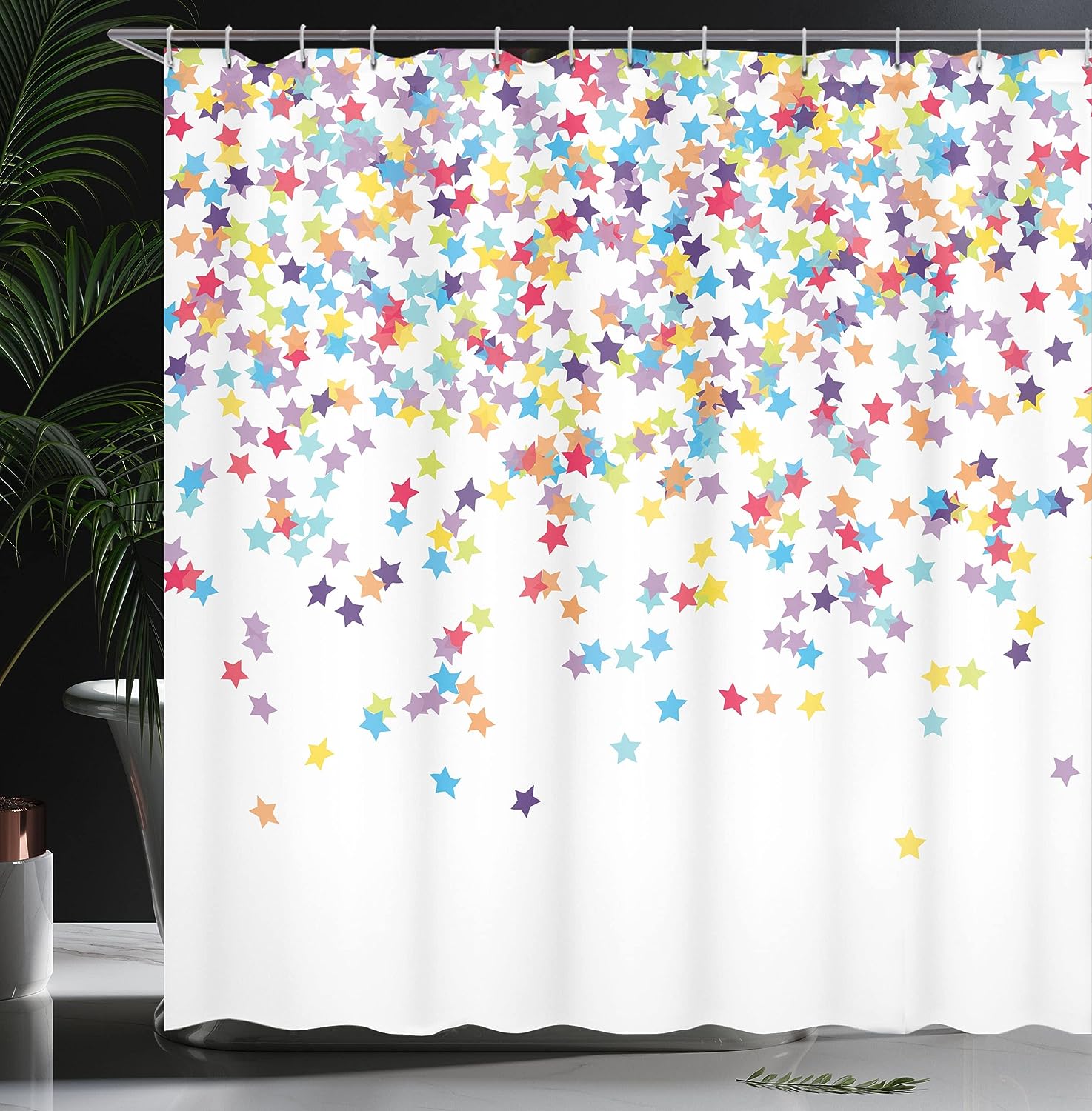 Star Shower Curtain, Party Items Celebration Theme Bathroom Curtain