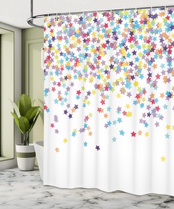 Star Shower Curtain, Party Items Celebration Theme Bathroom Curtain