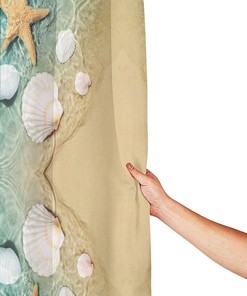 Starfish and Seashell Pattern Shower Curtain - Home Decor Bathroom Curtain