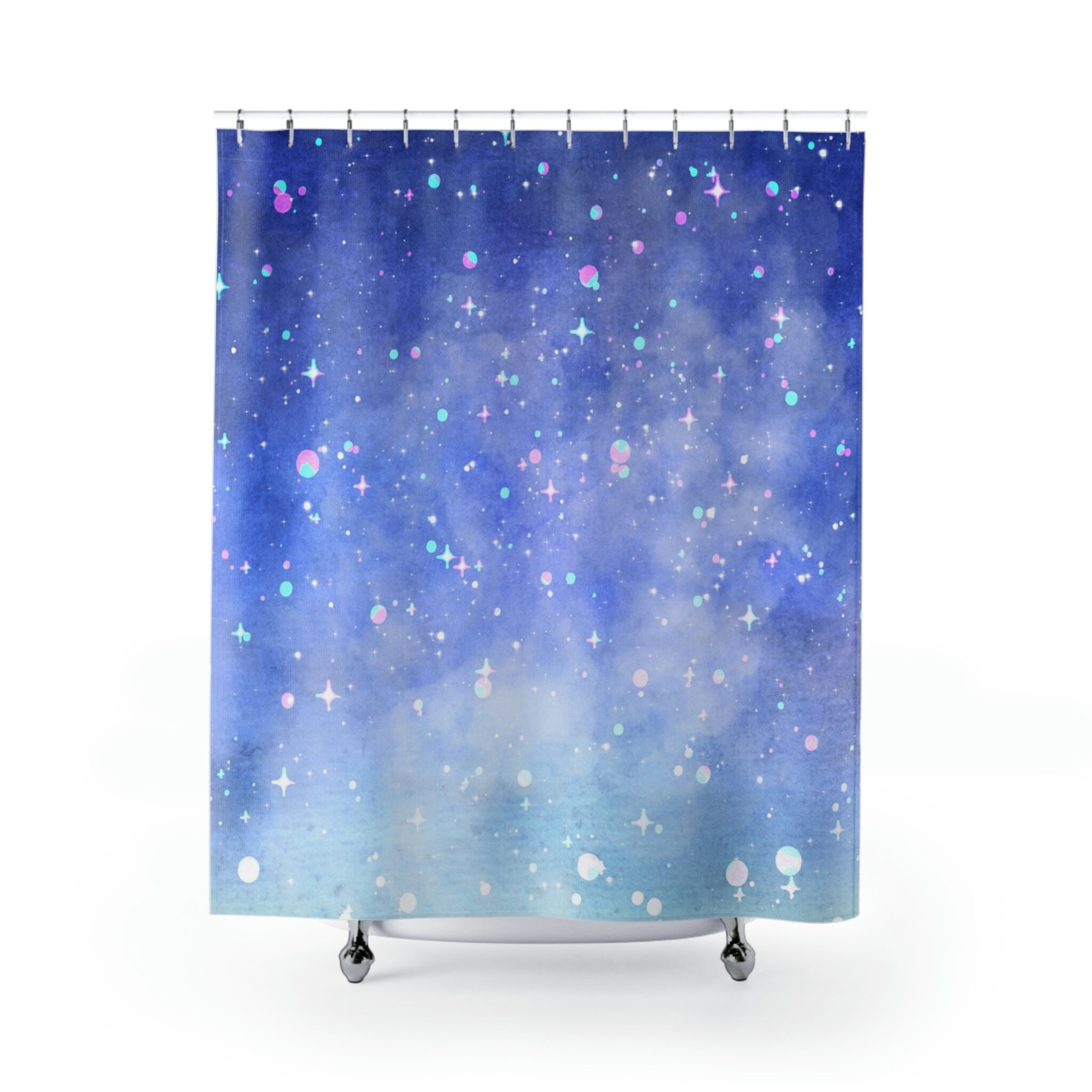 Starry Night Shower Curtain Vincent Van Gogh Bathroom Decor - Bluefink