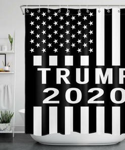 Stars Trump 2020 Shower Curtain for Patriotic Bathroom Decor