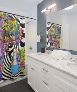 Steampunk Alice Trippy Boho Custom Shower Curtain for Bathroom Home Decor