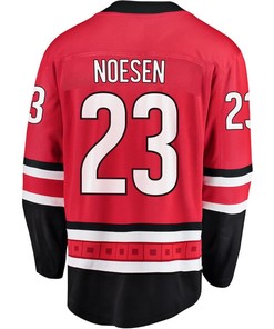 Stefan Noesen 23 Carolina Hurricanes Stanley Cup 2023 Playoffs Patch Home Breakaway Men Jersey - Red